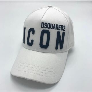 ディースクエアード(DSQUARED2)の22AW最新★DSQUARED2★ICON ロゴ刺繍キャップ★ホワイト(キャップ)