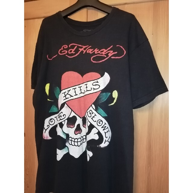 Ed Hardy(エドハーディー)のLサイズ  ED HARDY  ラブキルTシャツ　ブラック メンズのトップス(Tシャツ/カットソー(半袖/袖なし))の商品写真