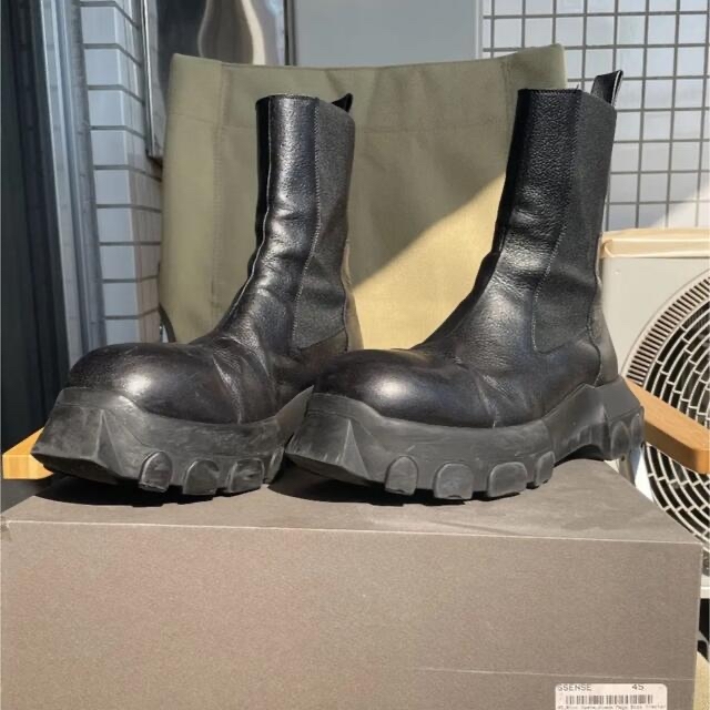 Rick Owens リックオウエンス Beatle Bozo Tractor ビートル ボゾトラクター クリアソール サイドゴアブーツ レッド 01C4881