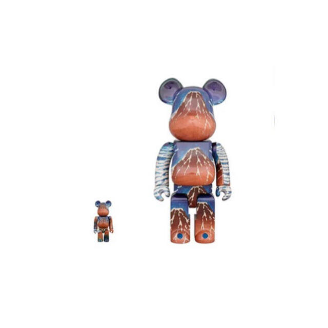 BE@RBRICK 葛飾北斎 「冨嶽三十六景 凱風快晴」100％ & 400％