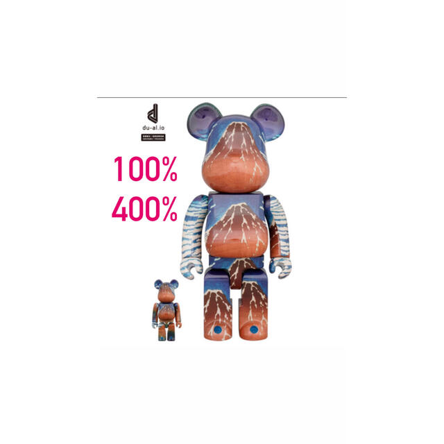 BE@RBRICK 葛飾北斎 「冨嶽三十六景 凱風快晴」100％ & 400％