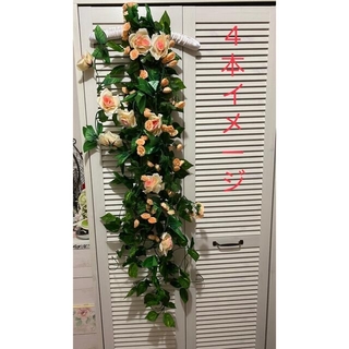 4点セット　フェイクグリーン ミックスリーフガーランド　造花　植物装飾 　DIY(ドライフラワー)