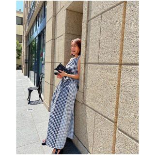 新品未使用　rosymonster gingham gather skirt (ロングスカート)