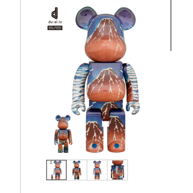 BE@RBRICK 葛飾北斎「冨嶽三十六景 凱風快晴」100％ & 400％ ハンドメイドのおもちゃ(フィギュア)の商品写真