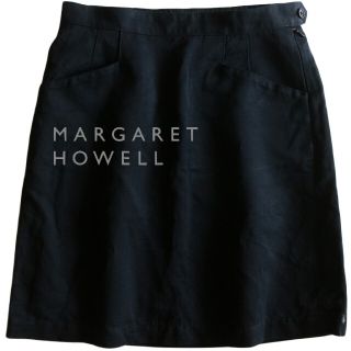 マーガレットハウエル(MARGARET HOWELL)の【MARGARET HOWELL】台形スカート　麻混　日本製☆(ひざ丈スカート)