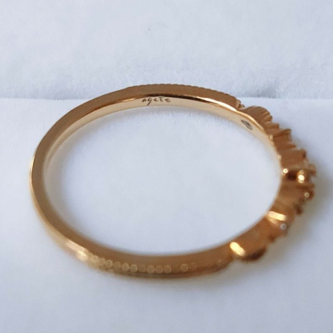 agete(アガット)のアガット ローズカット ダイヤモンド リング K18YG 0.04ct レディースのアクセサリー(リング(指輪))の商品写真