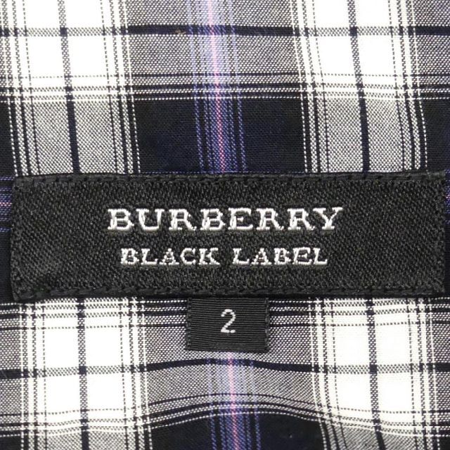 BURBERRY BLACK LABEL(バーバリーブラックレーベル)の廃盤 バーバリー シャツ M チェック メンズ 半袖 ボタン 刺繍 HN1634 メンズのトップス(シャツ)の商品写真