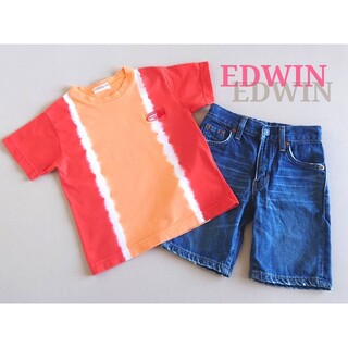 エドウィン(EDWIN)のキッズ EDWIN デニム ボトム パンツ Tシャツ おまとめ２点セット(パンツ/スパッツ)
