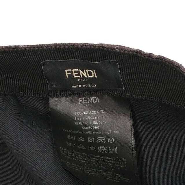 FENDI(フェンディ)のフェンディ ロゴ総柄ベースボール帽子 メンズ 58cm ハンドメイドのファッション小物(帽子)の商品写真