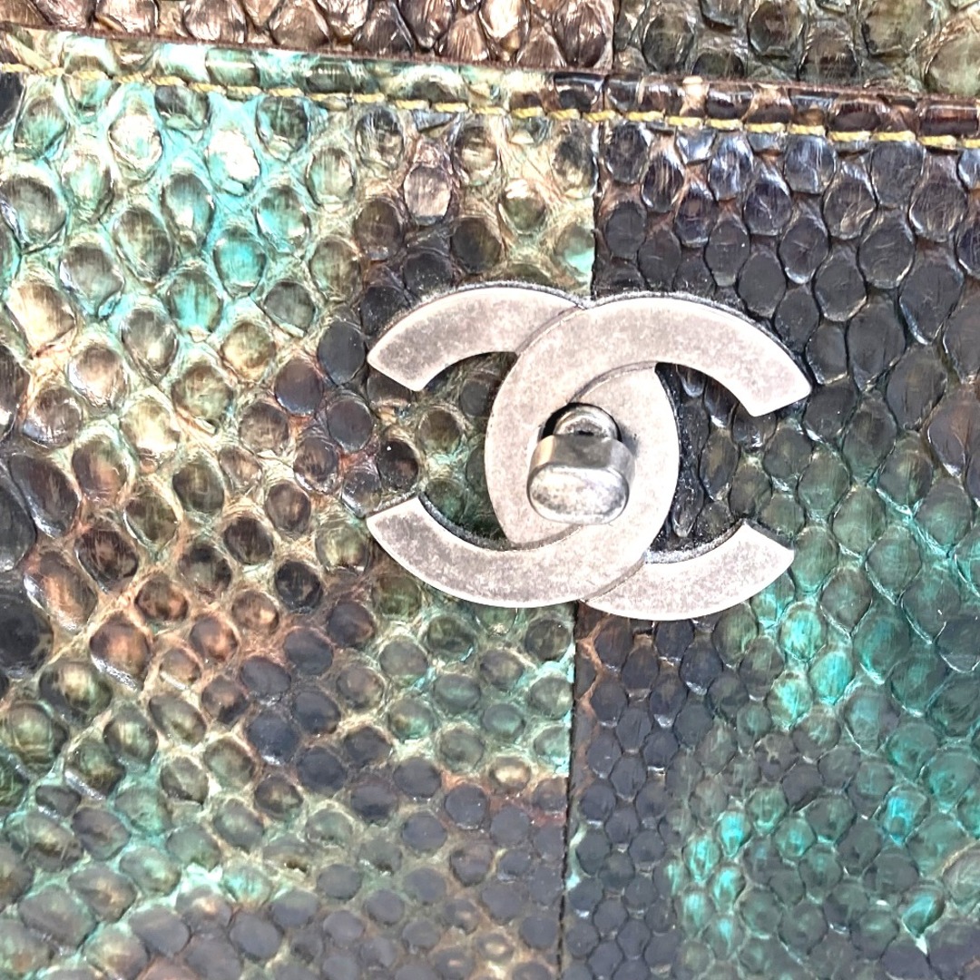 シャネル CHANEL エグゼクティブ CC ココマーク グラデーション トートバッグ パイソン ブラウン×グリーン系