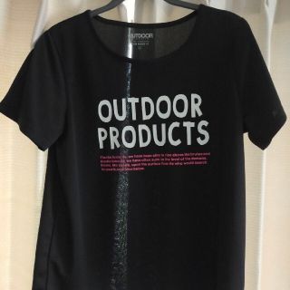 OUTDOOR レディース Tシャツ LL ブラック(Tシャツ/カットソー(半袖/袖なし))