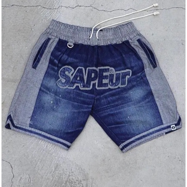 SAPEur　DENIM BASKETBALL SHORTS XL メンズのパンツ(ショートパンツ)の商品写真