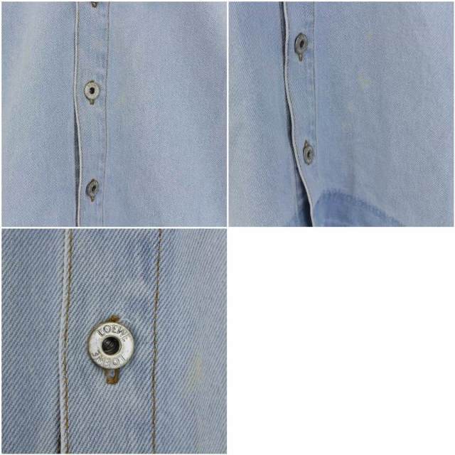 LOEWE(ロエベ)のロエベ デニム シャツジャケット ジージャン アナグラム ロゴボタン 34 レディースのジャケット/アウター(Gジャン/デニムジャケット)の商品写真
