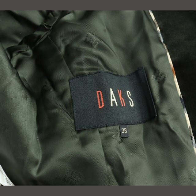 DAKS(ダックス)のダックス DAKS ステンカラージャケット ベロア 38 M 黒 ブラック レディースのジャケット/アウター(その他)の商品写真