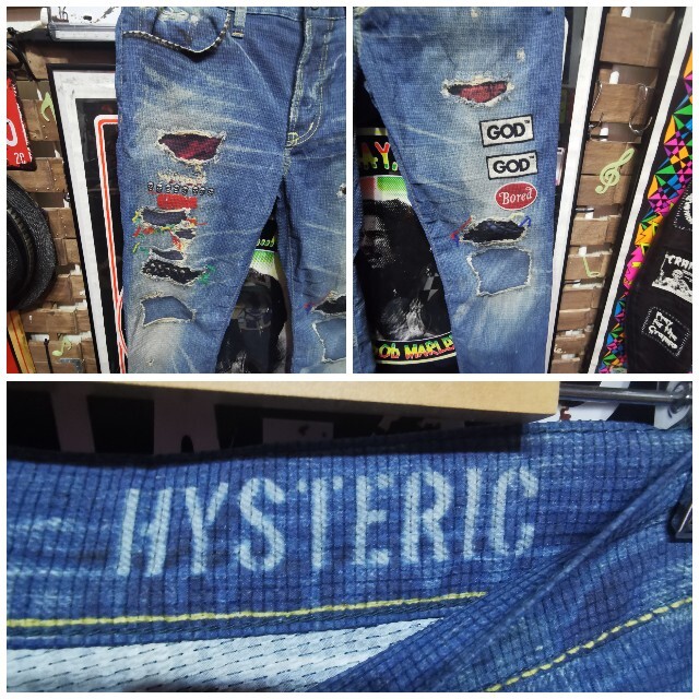 HYSTERIC GLAMOUR(ヒステリックグラマー)の★激レア★ヒステリックグラマー　転写ワッペンデニム　Mサイズ メンズのパンツ(デニム/ジーンズ)の商品写真