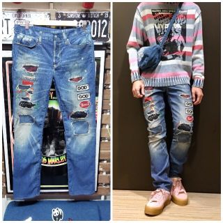 ヒステリックグラマー(HYSTERIC GLAMOUR)の★激レア★ヒステリックグラマー　転写ワッペンデニム　Mサイズ(デニム/ジーンズ)