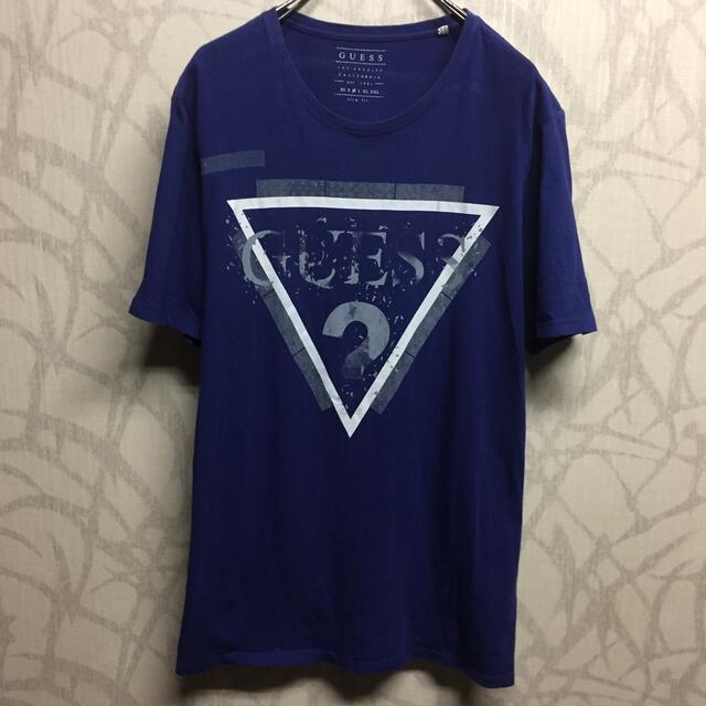 GUESS(ゲス)の【レア】ゲス　Tシャツ　半袖　ビッグロゴ　ブルー メンズのトップス(Tシャツ/カットソー(半袖/袖なし))の商品写真