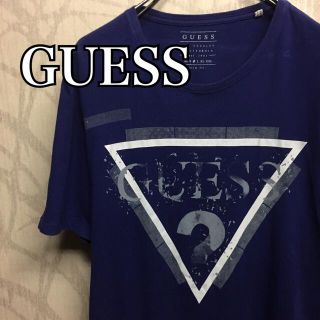 ゲス(GUESS)の【レア】ゲス　Tシャツ　半袖　ビッグロゴ　ブルー(Tシャツ/カットソー(半袖/袖なし))