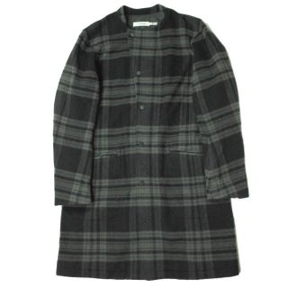 ノンネイティブ(nonnative)のnonnative ノンネイティブ 日本製 CONTRACTOR COAT W/N PLAID CHECK ウールチェックノーカラーコート 2218061 1 グレー/ブラック アウター【中古】【nonnative】(ノーカラージャケット)