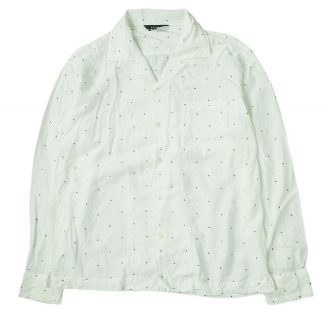 UNUSED アンユーズド 19SS 日本製 SQUARE DOT RAYON SHIRT スクエアードットレーヨンシャツ US1618 1 ホワイト 長袖 開襟 オープンカラー トップス【UNUSED】約47cm着丈