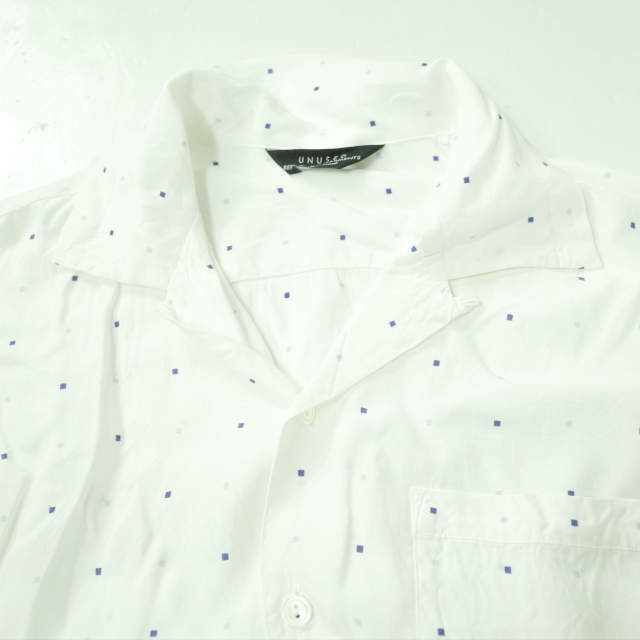 UNUSED(アンユーズド)のUNUSED アンユーズド 19SS 日本製 SQUARE DOT RAYON SHIRT スクエアードットレーヨンシャツ US1618 1 ホワイト 長袖 開襟 オープンカラー トップス【中古】【UNUSED】 メンズのトップス(シャツ)の商品写真