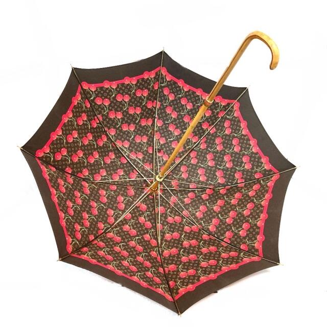 LOUIS VUITTON(ルイヴィトン)のルイヴィトン LOUIS VUITTON 村上隆 バラブリュイ M70125 モノグラム・チェリー 日傘 パラソル 傘 ポリエステル ブラウン レディースのファッション小物(傘)の商品写真