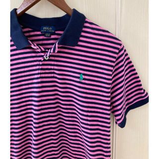 ポロラルフローレン(POLO RALPH LAUREN)のポロラルフローレン 子供 ボーダー ポロシャツ L ネイビー×ピンク(Tシャツ/カットソー)