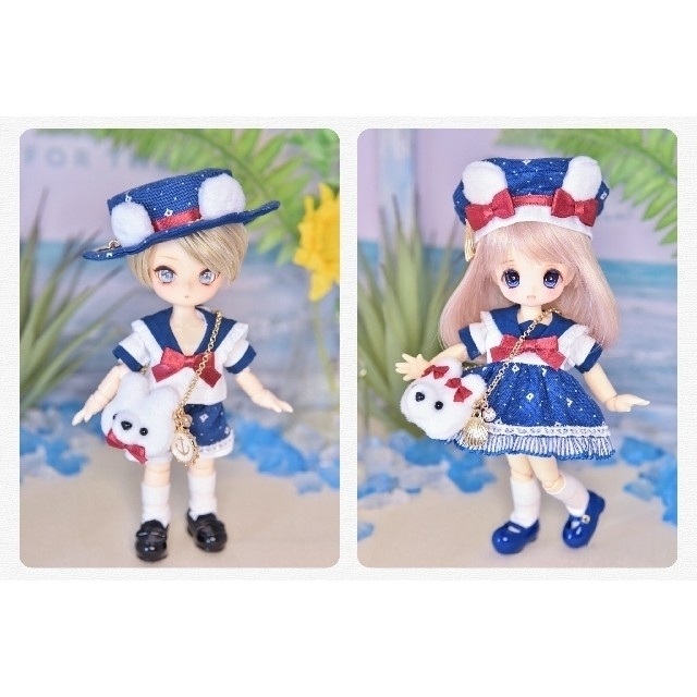 白くまマリンペアセット ハンドメイドのぬいぐるみ/人形(人形)の商品写真