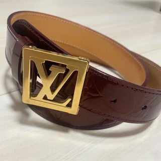 ルイヴィトン(LOUIS VUITTON)のルイヴィトン サンチュール・フレーム ベルト ヴェルニ アマラント ゴールド金具(ベルト)