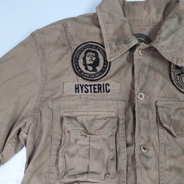 HYSTERIC GLAMOUR(ヒステリックグラマー)のヒステリックグラマー　カーキ 半袖 ミリタリー ジャケット　シャツ レディースのトップス(シャツ/ブラウス(半袖/袖なし))の商品写真