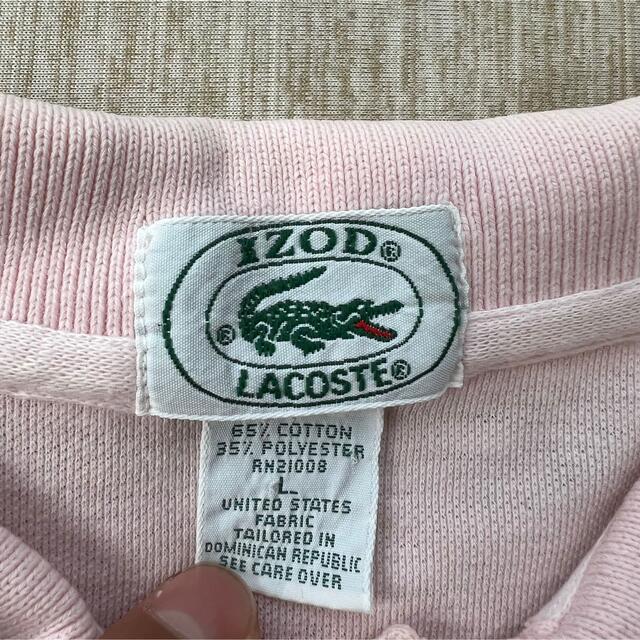 LACOSTE(ラコステ)のヴィンテージ　izod LACOSTE ラコステ　ポロシャツ　ピンク　L 古着 メンズのトップス(ポロシャツ)の商品写真