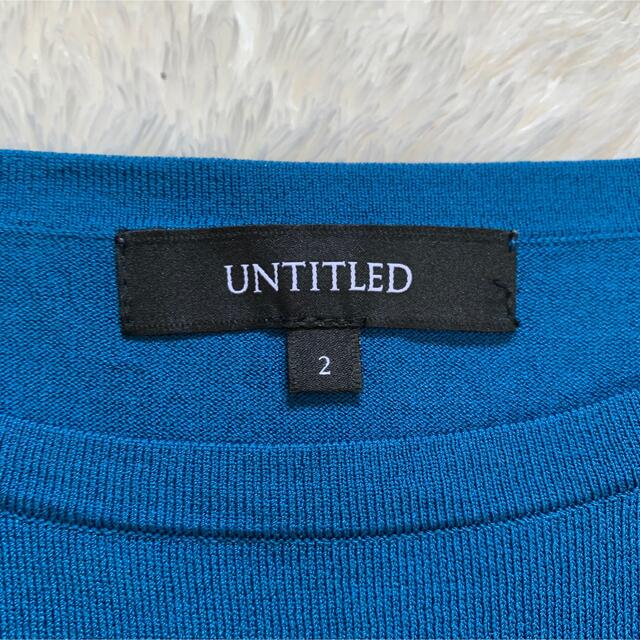 UNTITLED(アンタイトル)のアンタイトル サマーニット 袖スリット プルオーバー ストレッチ 七分袖 ブルー レディースのトップス(ニット/セーター)の商品写真