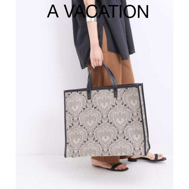 【A VACATION】TANK TOTE BAG/PAISLEY BLACK