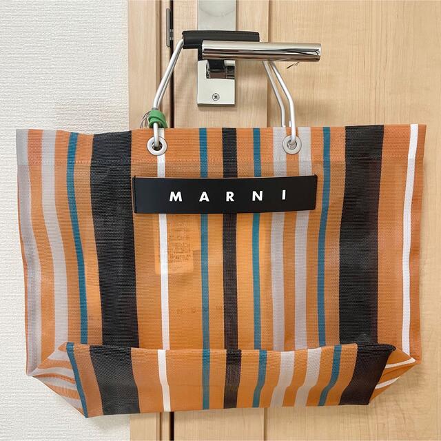 【正規品】MARNI マルニフラワーカフェ ストライプバッグ トートバッグ