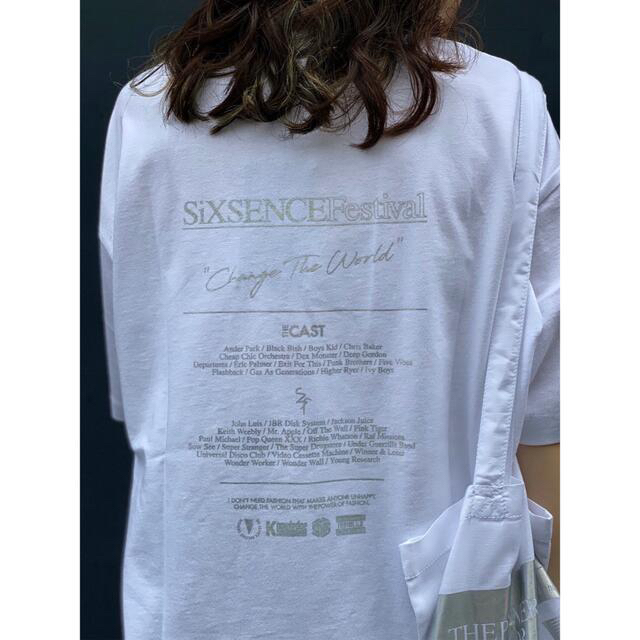 Kastane(カスタネ)のkastane six sense record 箔プリントTシャツ&エコバッグ レディースのトップス(Tシャツ(半袖/袖なし))の商品写真