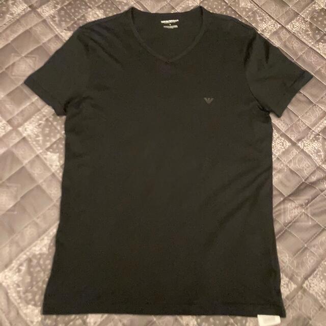 Emporio Armani(エンポリオアルマーニ)の新品 EMPORIO ARMANI エンポリオアルマーニ Tシャツ 黒 Vネック メンズのトップス(Tシャツ/カットソー(半袖/袖なし))の商品写真