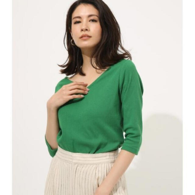 AZUL by moussy(アズールバイマウジー)の完売品＊リブ2WAYトップス＊Tシャツ レディースのトップス(Tシャツ(半袖/袖なし))の商品写真