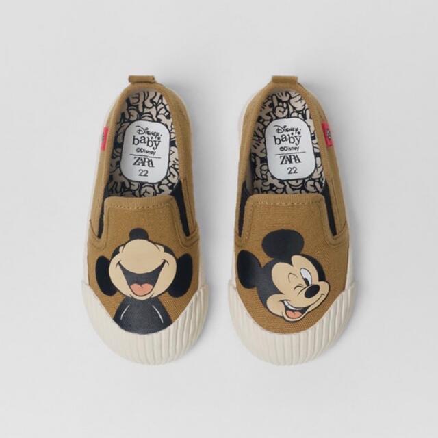 ZARA KIDS(ザラキッズ)のZARA プリムソール ミッキー キッズ/ベビー/マタニティのベビー靴/シューズ(~14cm)(スリッポン)の商品写真