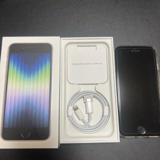 iPhone - 美品 iPhone SE 第三世代 スターライト 64GB simフリーの通販