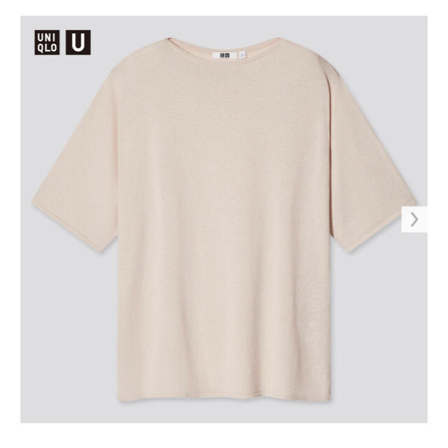 UNIQLO(ユニクロ)のユニクロ　ファインゲージボートネックセーター（半袖） メンズのトップス(Tシャツ/カットソー(半袖/袖なし))の商品写真