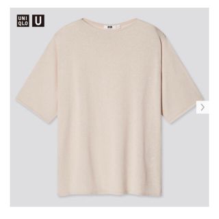 ユニクロ(UNIQLO)のユニクロ　ファインゲージボートネックセーター（半袖）(Tシャツ/カットソー(半袖/袖なし))