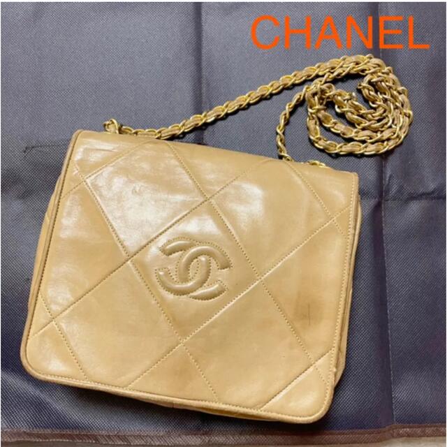 CHANEL シャネル VINTAGE マトラッセ チェーンバッグ ベージュ