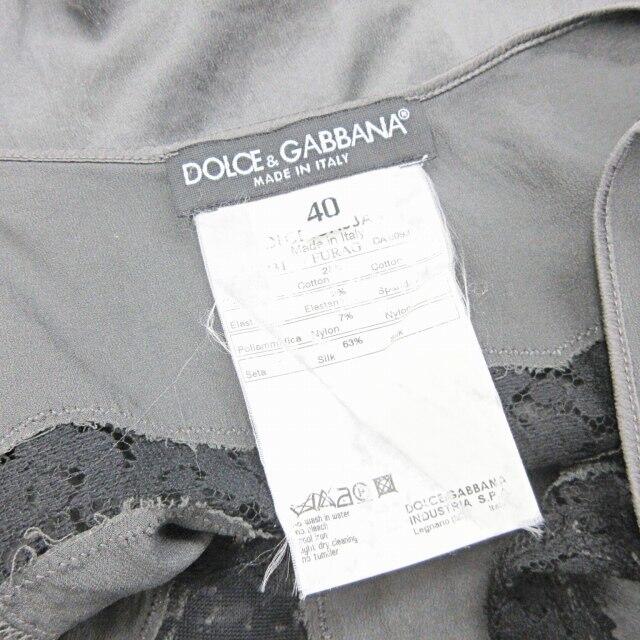 DOLCE&GABBANA(ドルチェアンドガッバーナ)のドルチェ&ガッバーナ ドルガバ ノースリーブ ブラウス レース シルク 40 レディースのトップス(シャツ/ブラウス(半袖/袖なし))の商品写真