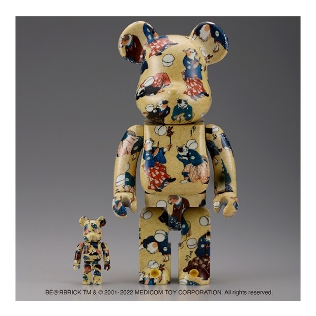 BE@RBRICK 歌川国芳「流行猫の曲鞠」 100% & 400% ハンドメイドのおもちゃ(フィギュア)の商品写真