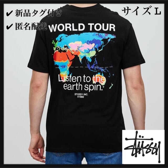 STUSSY Tシャツ ブラック 新品 海外限定モデル L