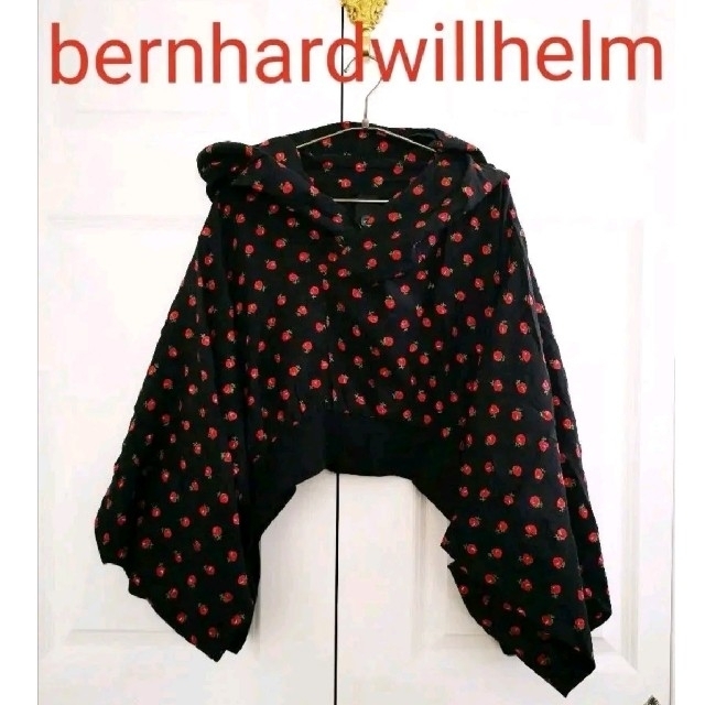 bernhardwillhelmシルク混ローズプリントトップスポンチョシャツ