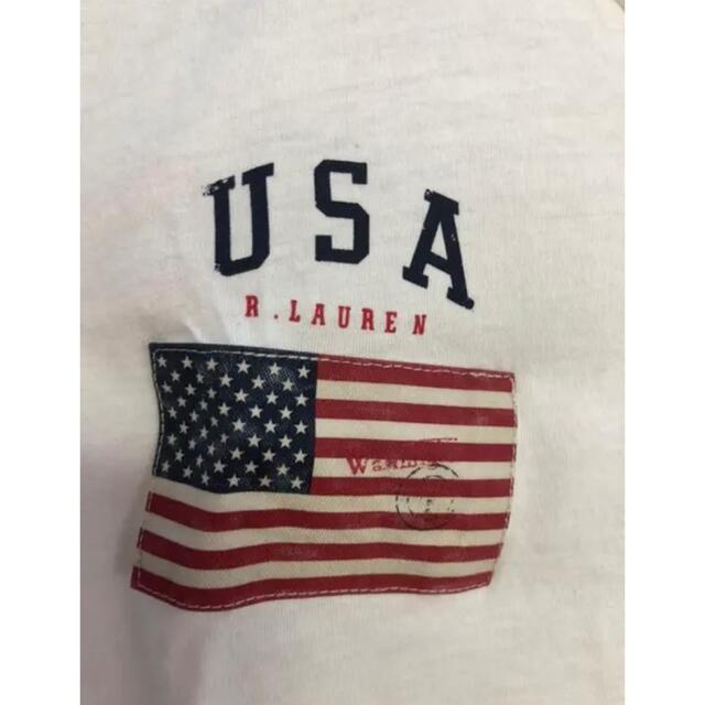 USラルフローレンUSA国旗ビックポニー刺繍Tシャツ