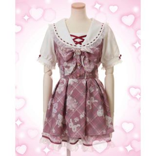 ♡ LIZLISA ♡ Sewing Bear柄セットアップ レッド