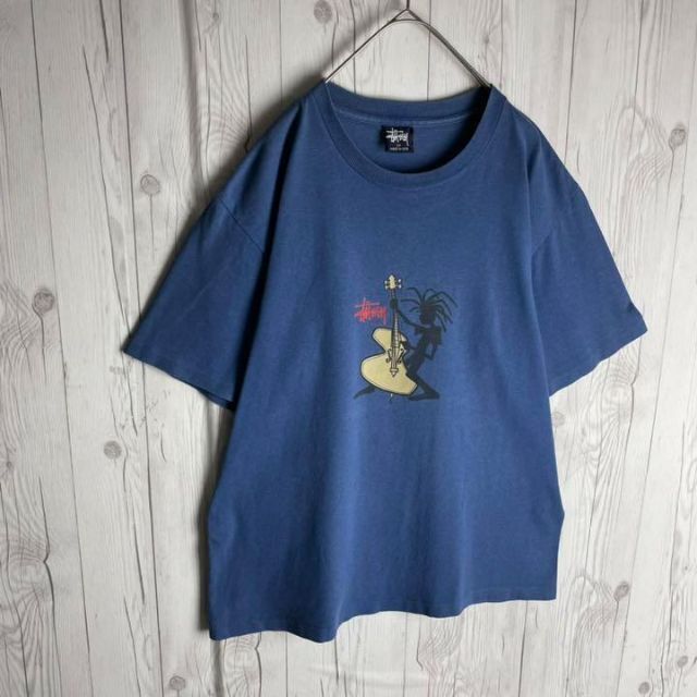 90sオールドステューシー☆紺タグジャズマン TシャツUSA製 Tシャツ