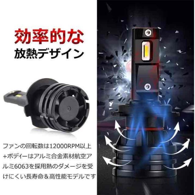 爆光 H7 LED ヘッドライト 6500K ハイエンドモデル b 1